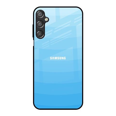 Wavy Blue Pattern Samsung Galaxy F15 5G Glass Back Cover Online