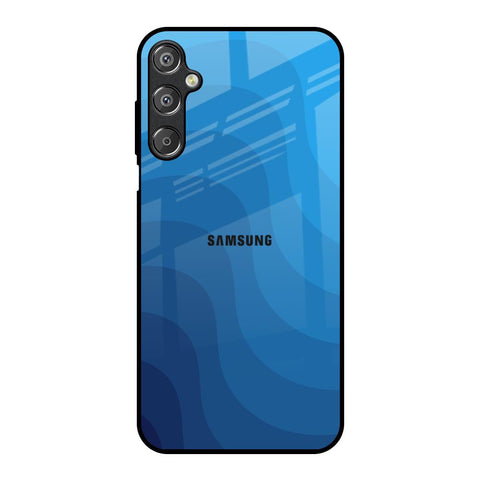 Blue Wave Abstract Samsung Galaxy F15 5G Glass Back Cover Online