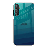 Green Triangle Pattern Samsung Galaxy F15 5G Glass Back Cover Online