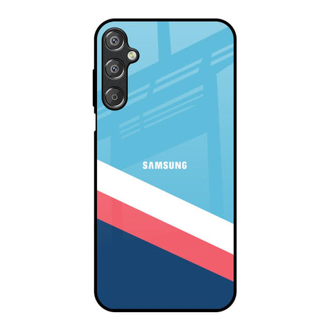 Pink & White Stripes Samsung Galaxy F15 5G Glass Back Cover Online