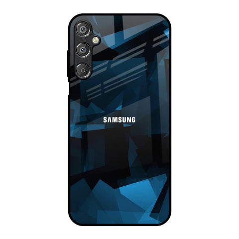 Polygonal Blue Box Samsung Galaxy F15 5G Glass Back Cover Online