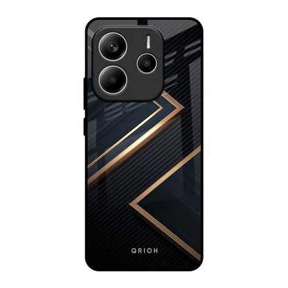 Sleek Golden & Navy Redmi Note 14 5G Glass Back Cover Online