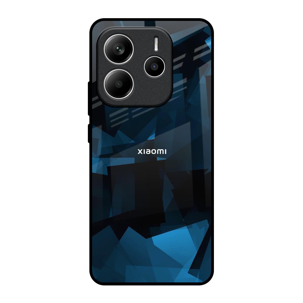 Polygonal Blue Box Redmi Note 14 5G Glass Back Cover Online