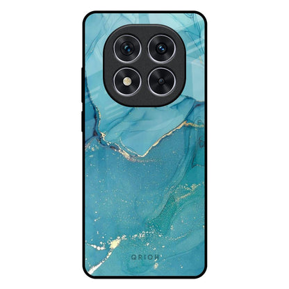 Blue Golden Glitter Redmi Note 14 Pro 5G Glass Back Cover Online