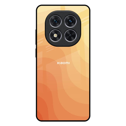Orange Curve Pattern Redmi Note 14 Pro 5G Glass Back Cover Online
