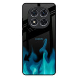 Teal Flames Redmi Note 14 Pro 5G Glass Back Cover Online