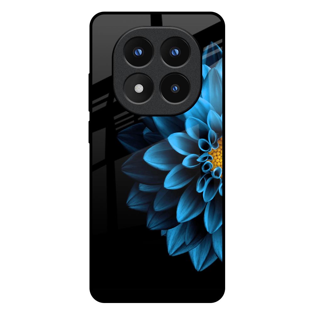 Half Blue Flower Redmi Note 14 Pro Plus 5G Glass Back Cover Online