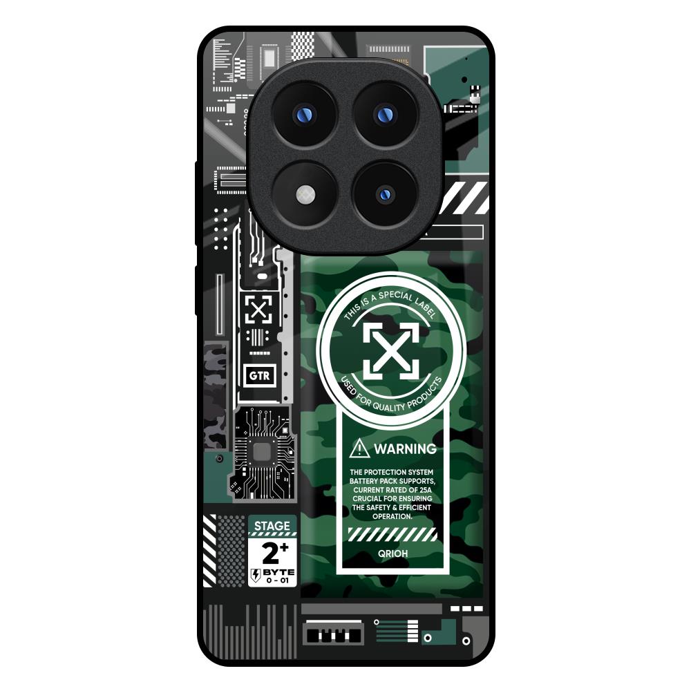 Green Camo Circuit Redmi Note 14 Pro Plus 5G Glass Back Cover Online
