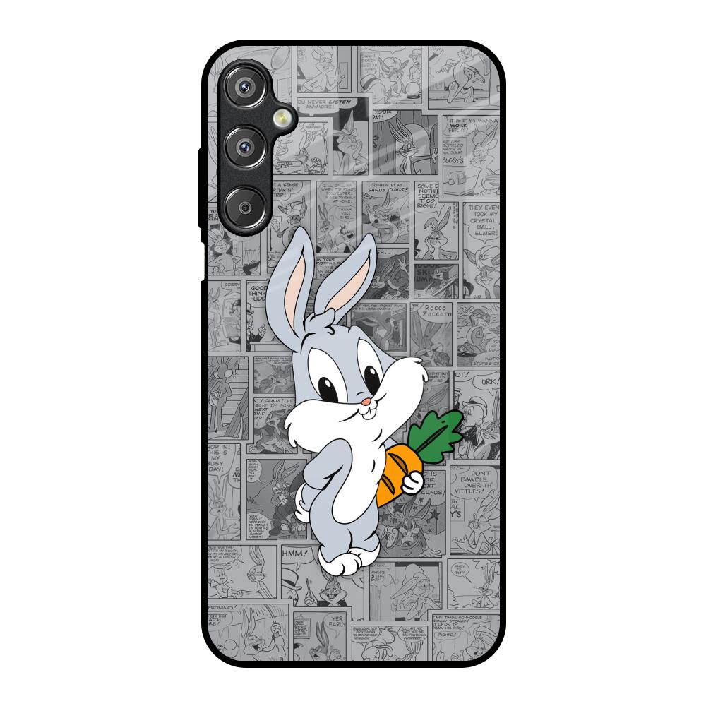 Cute Baby Bunny Samsung Galaxy M15 5G Glass Back Cover Online