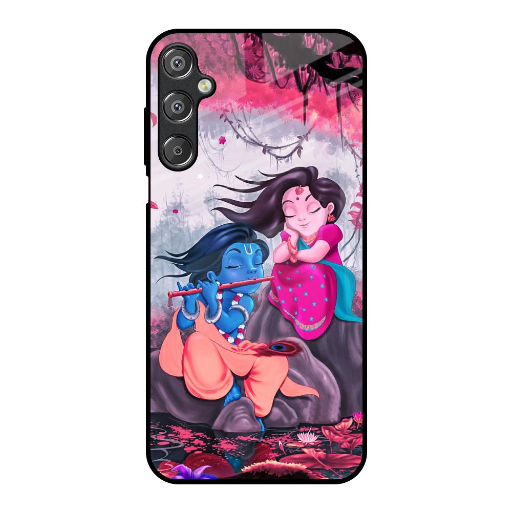 Radha Krishna Art Samsung Galaxy M15 5G Glass Back Cover Online