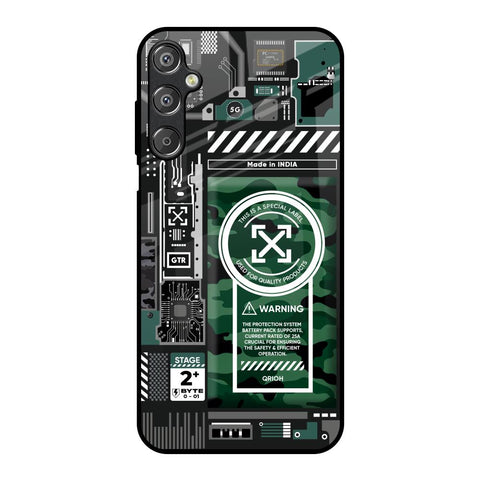 Green Camo Circuit Samsung Galaxy M15 5G Glass Back Cover Online