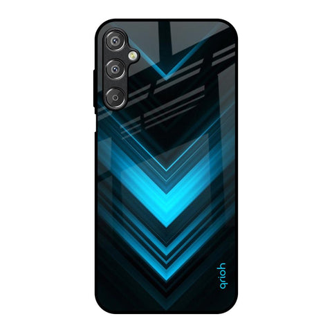 Vertical Blue Arrow Samsung Galaxy M15 5G Glass Back Cover Online