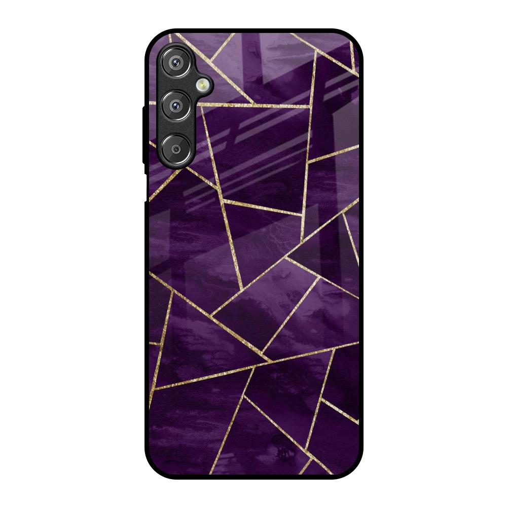 Geometric Purple Samsung Galaxy M15 5G Glass Back Cover Online