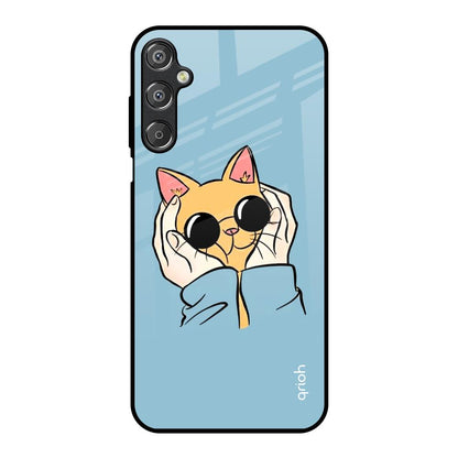 Adorable Cute Kitty Samsung Galaxy M15 5G Glass Back Cover Online