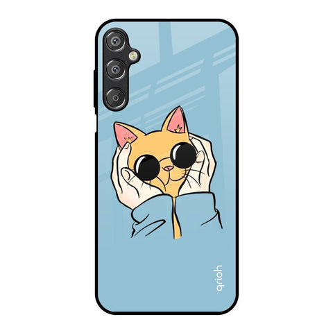 Adorable Cute Kitty Samsung Galaxy M15 5G Glass Back Cover Online