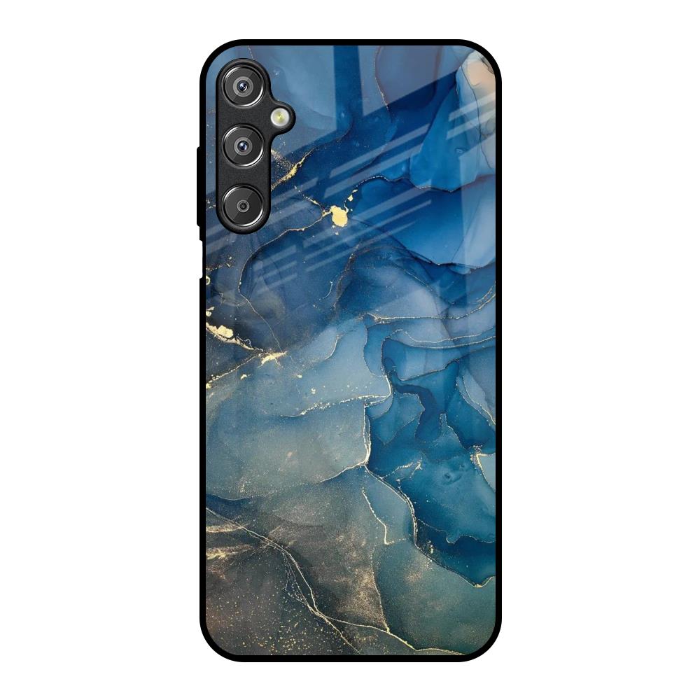 Blue Cool Marble Samsung Galaxy M15 5G Glass Back Cover Online