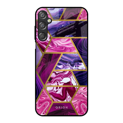 Electroplated Geometric Marble Samsung Galaxy M15 5G Glass Back Cover Online