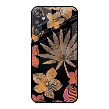 Lines Pattern Flowers Samsung Galaxy M15 5G Glass Back Cover Online