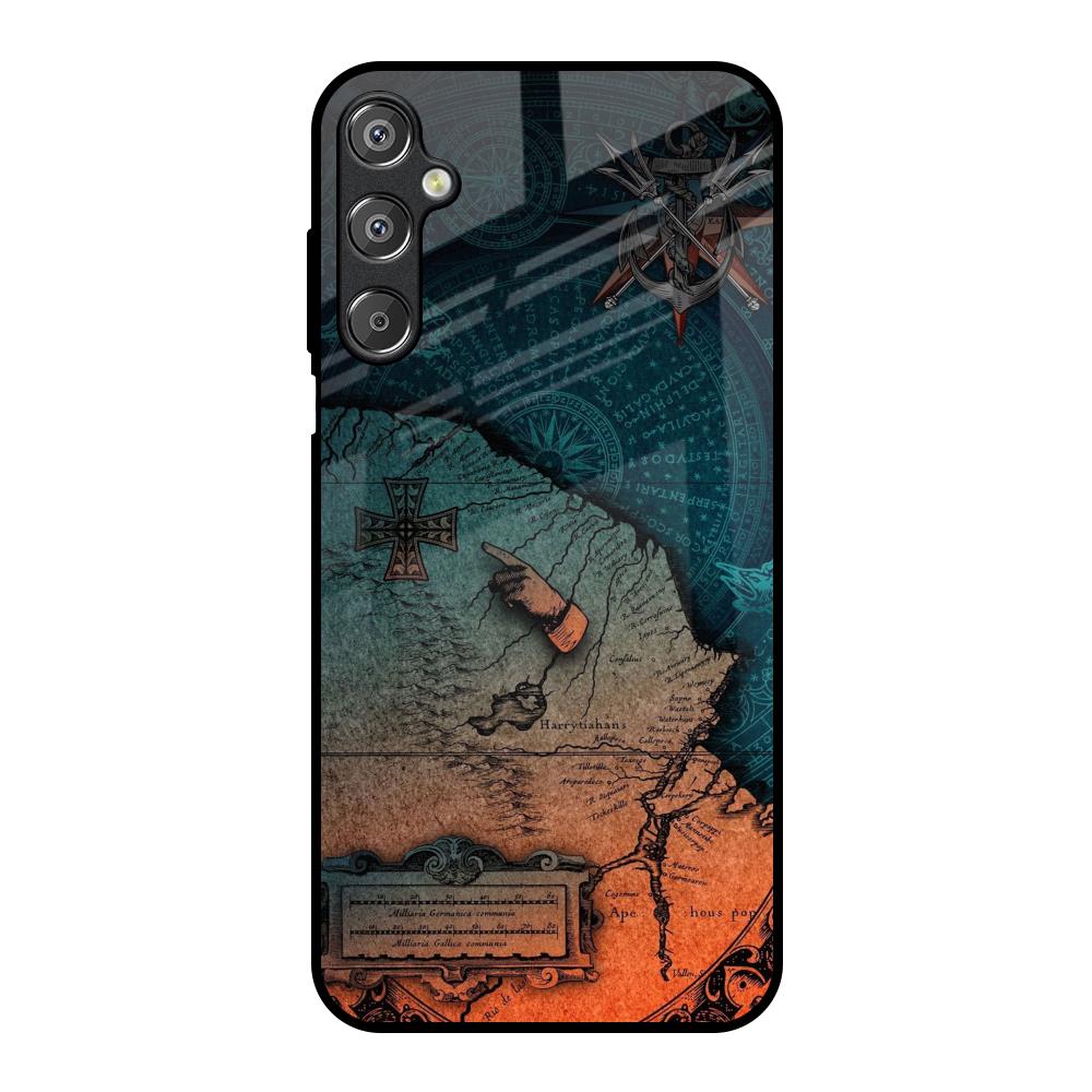 Geographical Map Samsung Galaxy M15 5G Glass Back Cover Online