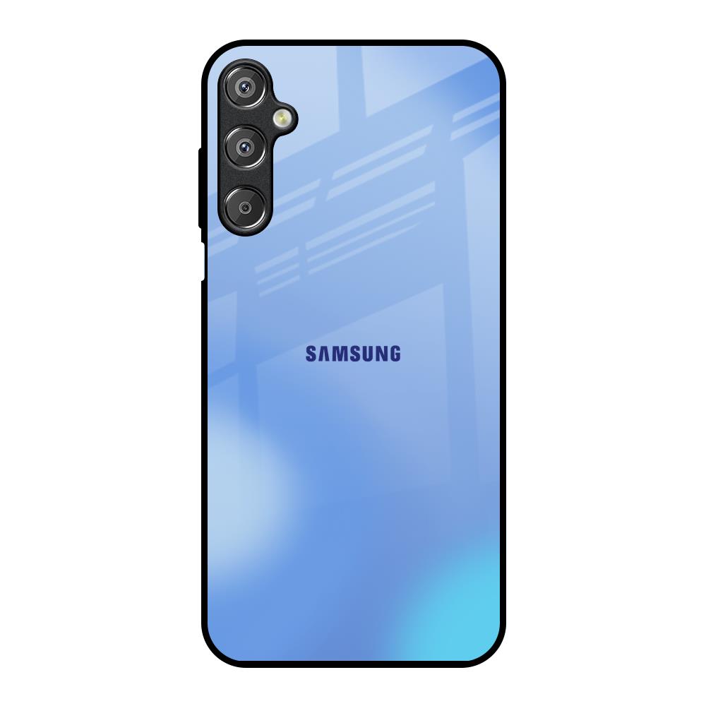 Vibrant Blue Texture Samsung Galaxy M15 5G Glass Back Cover Online