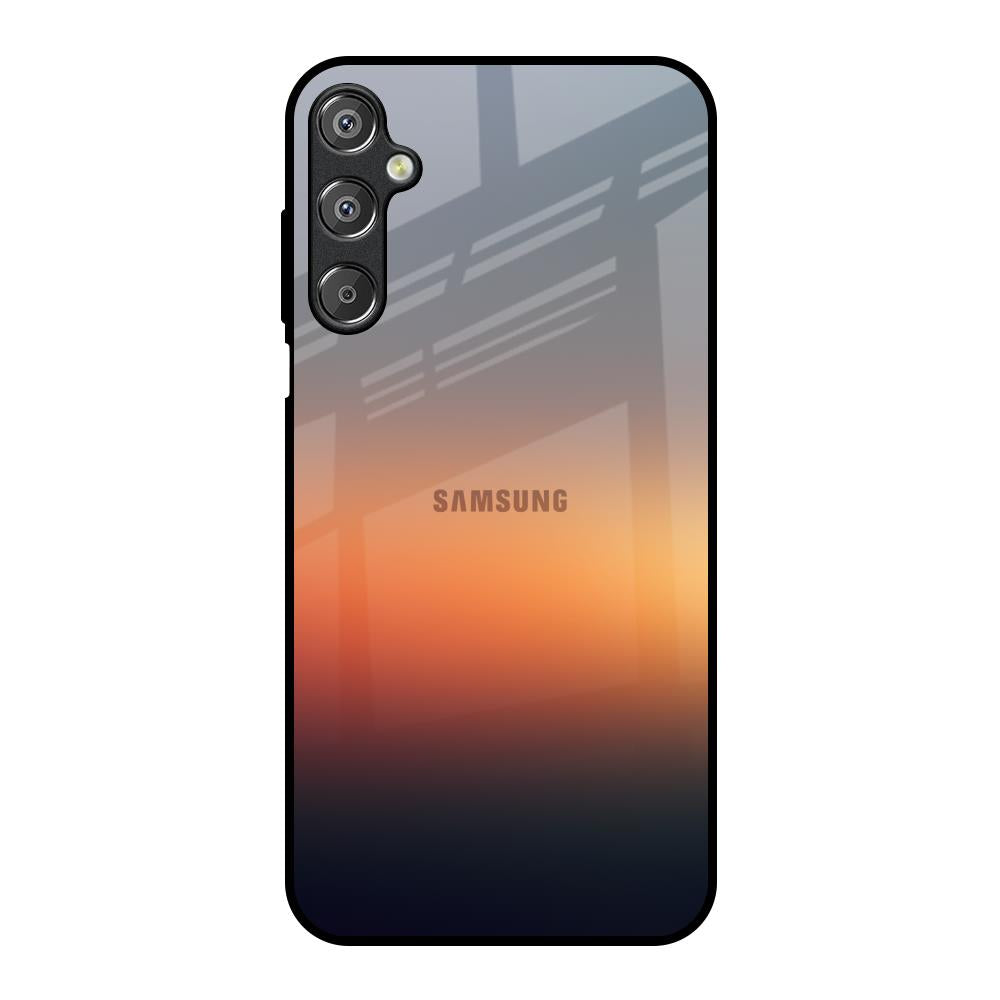 Aesthetic Orange Samsung Galaxy M15 5G Glass Back Cover Online
