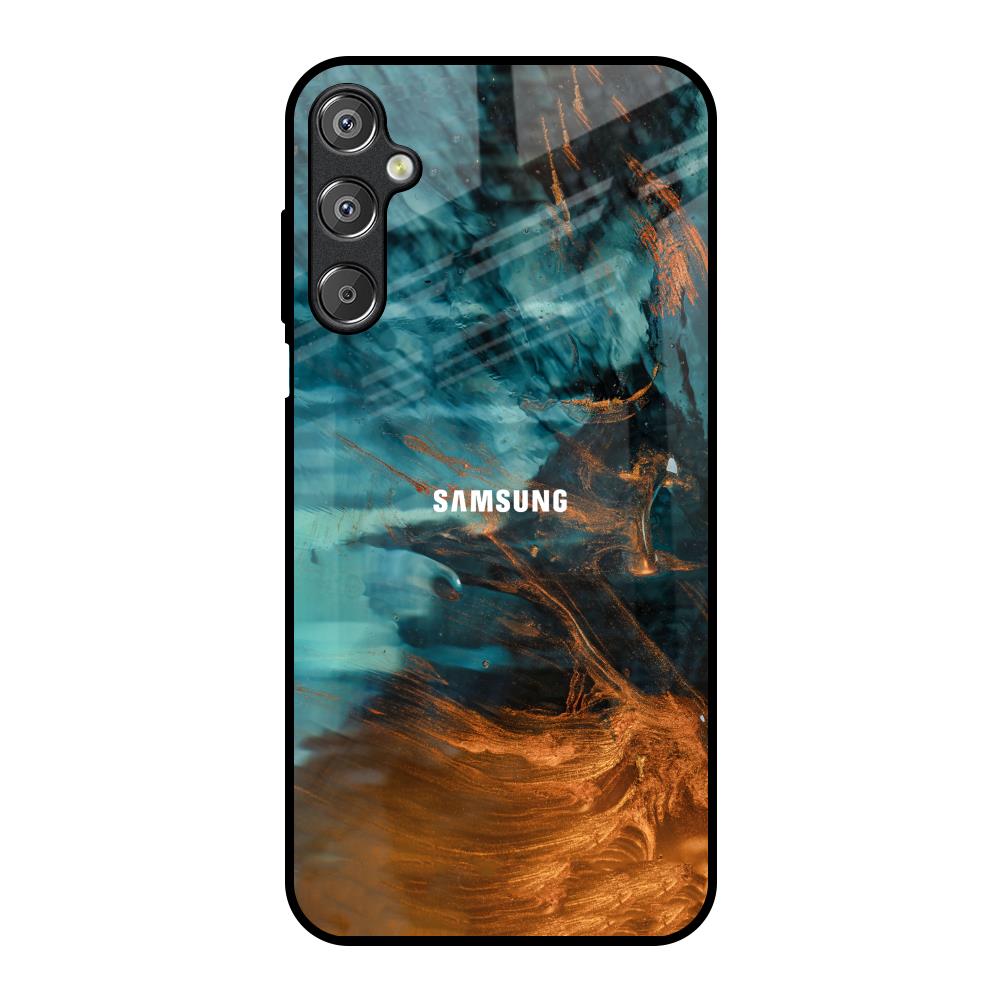 Golden Splash Samsung Galaxy M15 5G Glass Back Cover Online