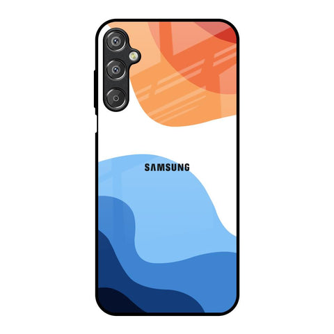 Wavy Color Pattern Samsung Galaxy M15 5G Glass Back Cover Online