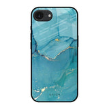 Blue Golden Glitter Apple iPhone 16e Glass Back Cover Online