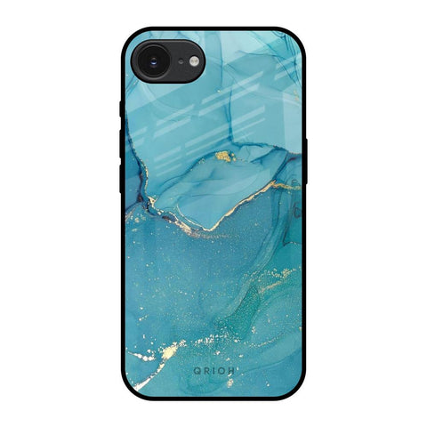 Blue Golden Glitter Apple iPhone 16e Glass Back Cover Online
