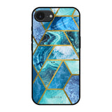 Turquoise Geometrical Marble Apple iPhone 16e Glass Back Cover Online