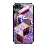 Purple Rhombus Marble Apple iPhone 16e Glass Back Cover Online