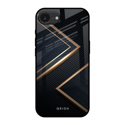 Sleek Golden & Navy Apple iPhone 16e Glass Back Cover Online
