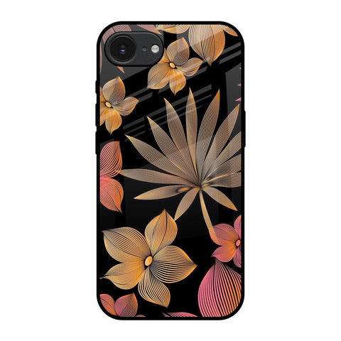 Lines Pattern Flowers Apple iPhone 16e Glass Back Cover Online