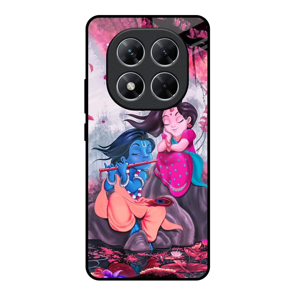 Radha Krishna Art Poco X7 5G Glass Back Cover Online