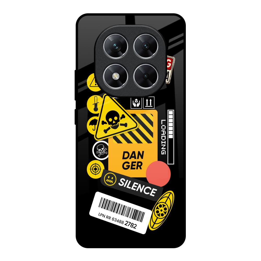 Danger Signs Poco X7 5G Glass Back Cover Online