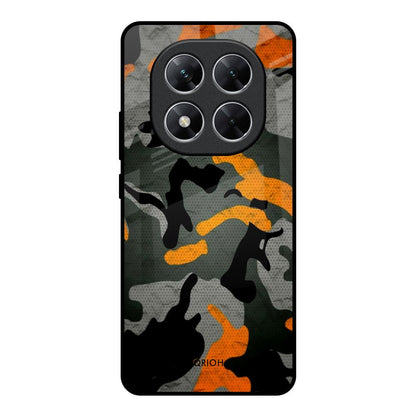 Camouflage Orange Poco X7 5G Glass Back Cover Online