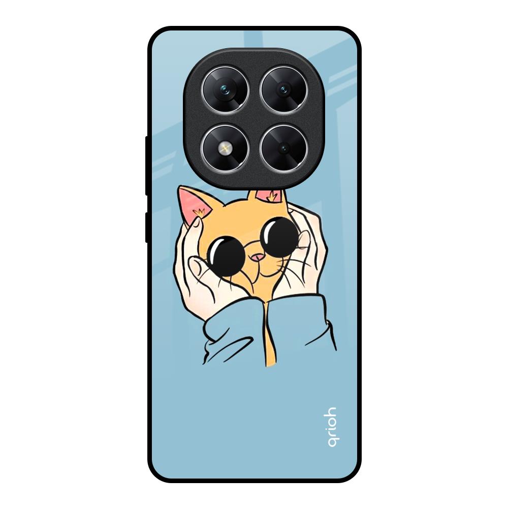 Adorable Cute Kitty Poco X7 5G Glass Back Cover Online