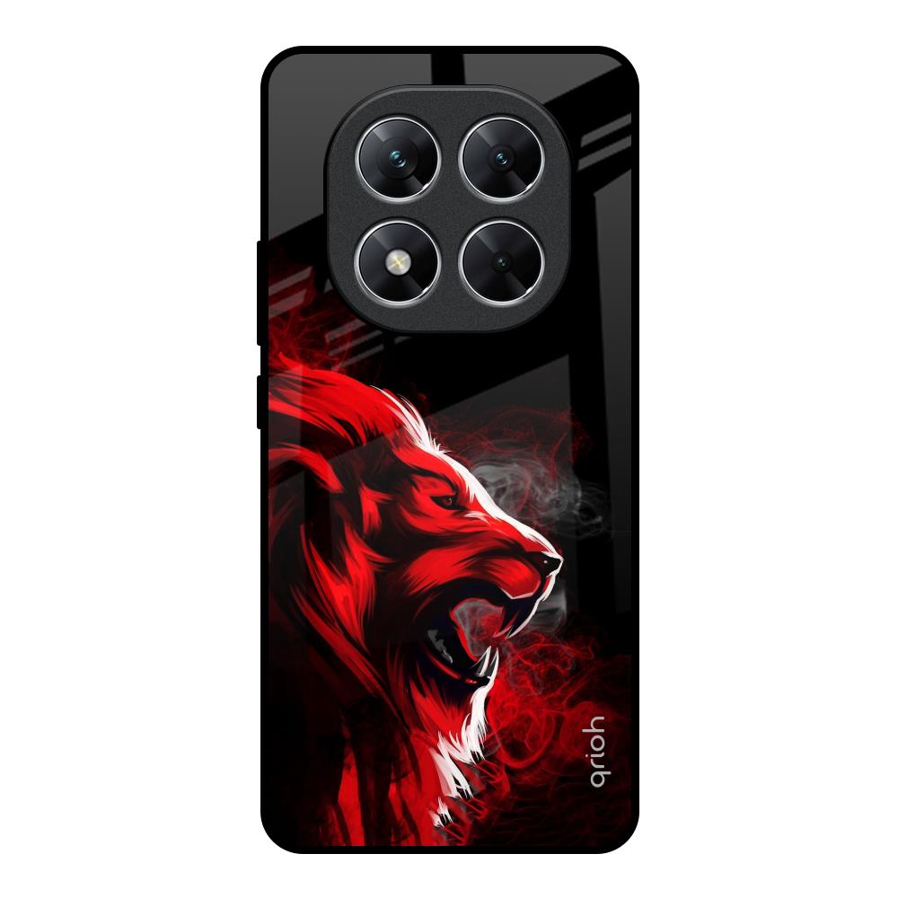 Red Angry Lion Poco X7 5G Glass Back Cover Online