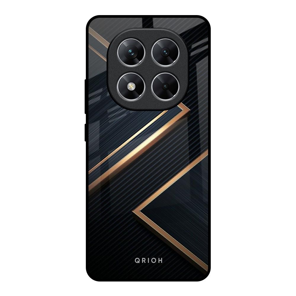Sleek Golden & Navy Poco X7 5G Glass Back Cover Online