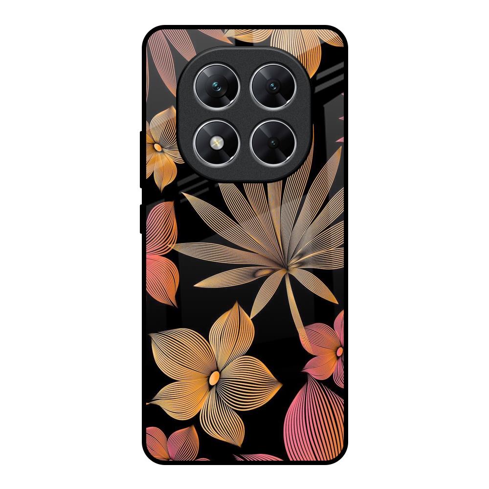 Lines Pattern Flowers Poco X7 5G Glass Back Cover Online