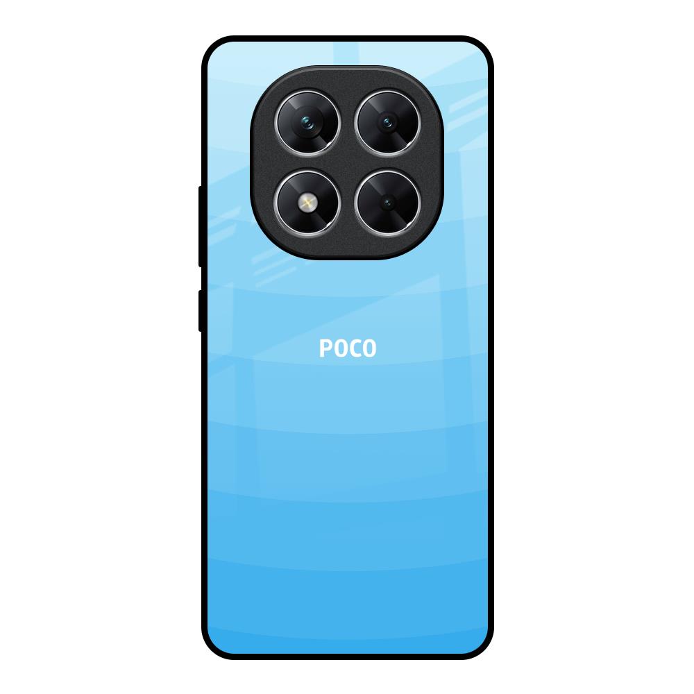 Wavy Blue Pattern Poco X7 5G Glass Back Cover Online