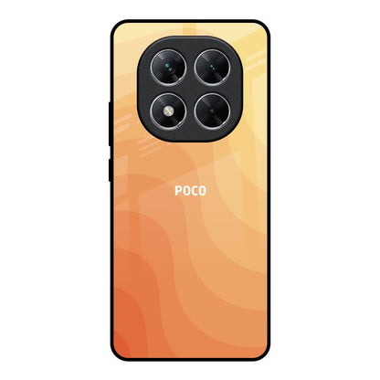 Orange Curve Pattern Poco X7 5G Glass Back Cover Online