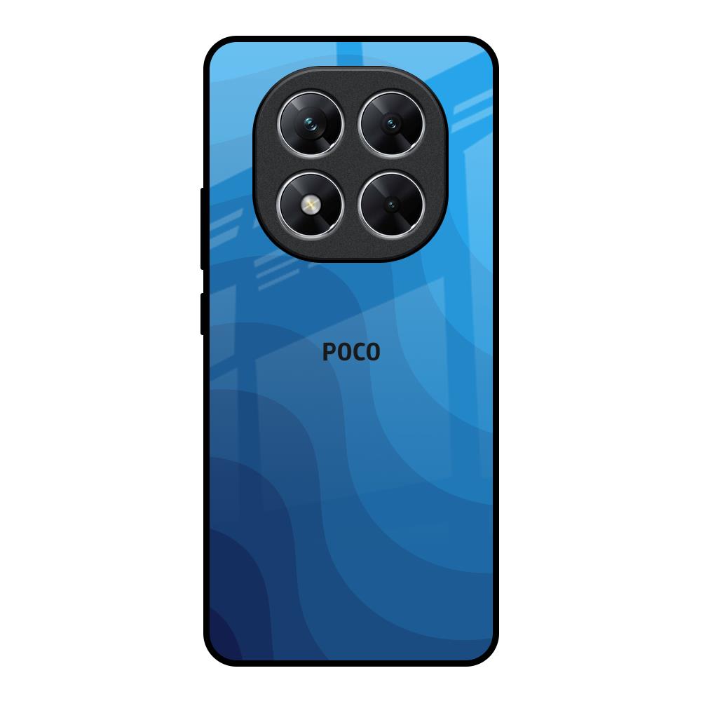Blue Wave Abstract Poco X7 5G Glass Back Cover Online