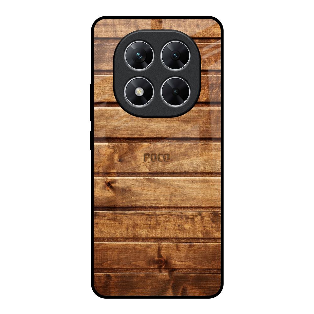 Wooden Planks Poco X7 5G Glass Back Cover Online