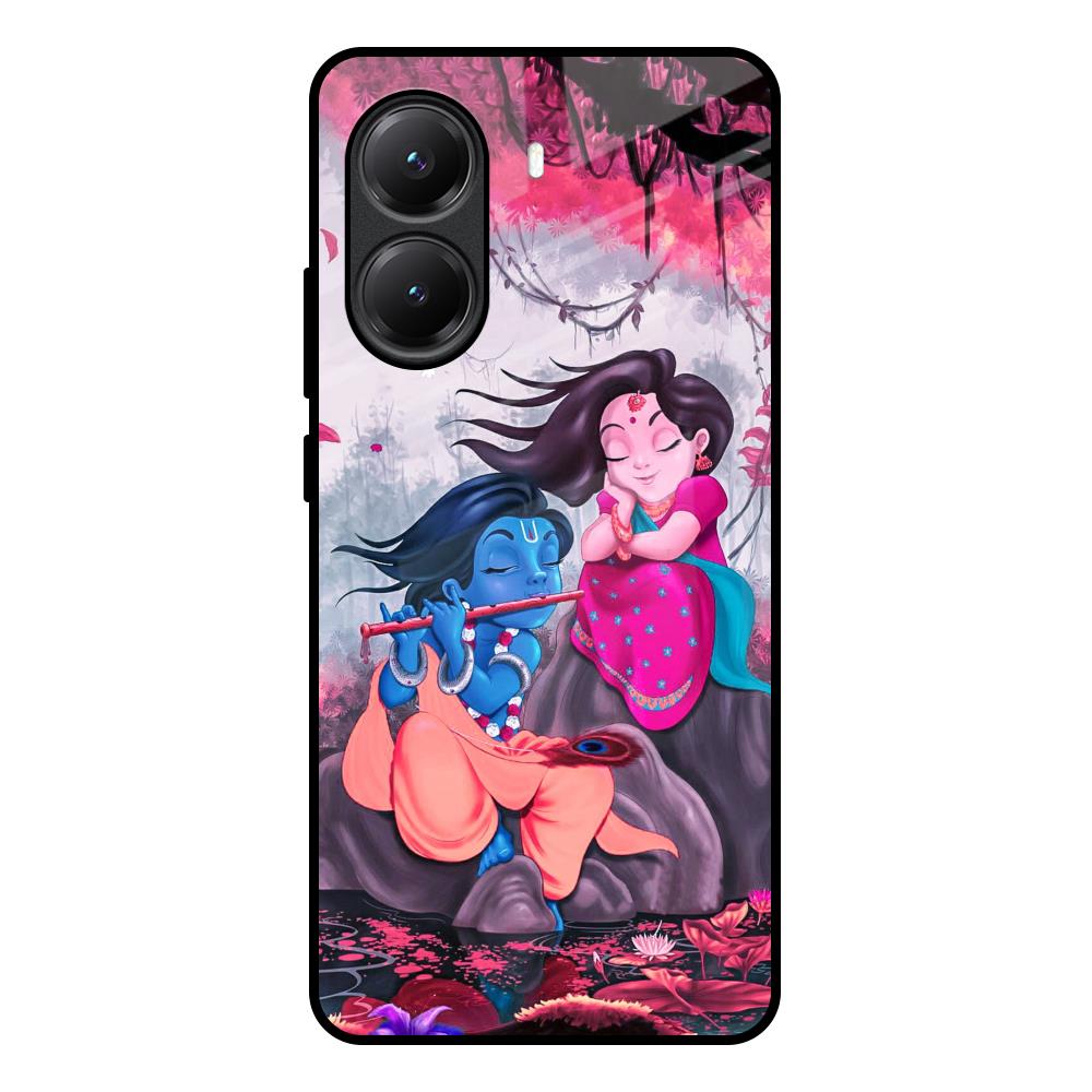Radha Krishna Art Poco X7 Pro 5G Glass Back Cover Online