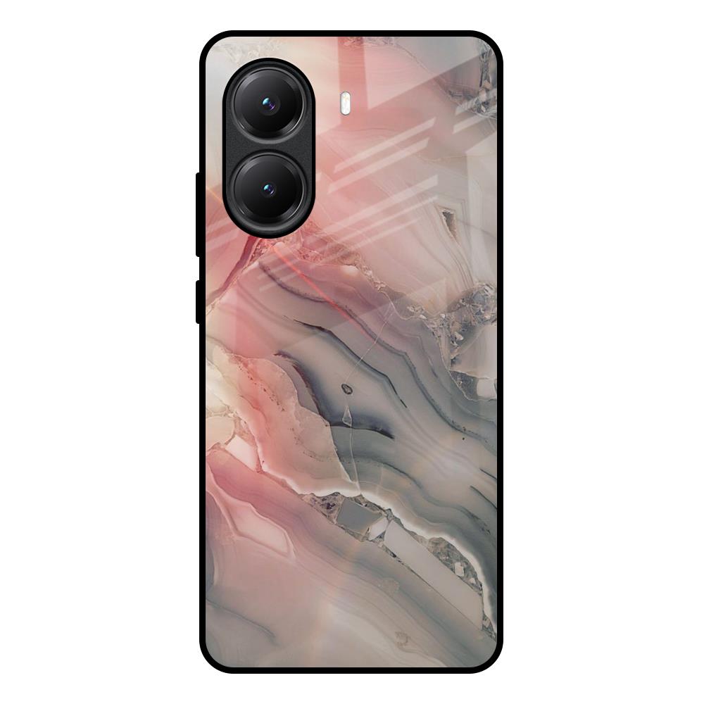 Pink And Grey Marble Poco X7 Pro 5G Glass Back Cover Online