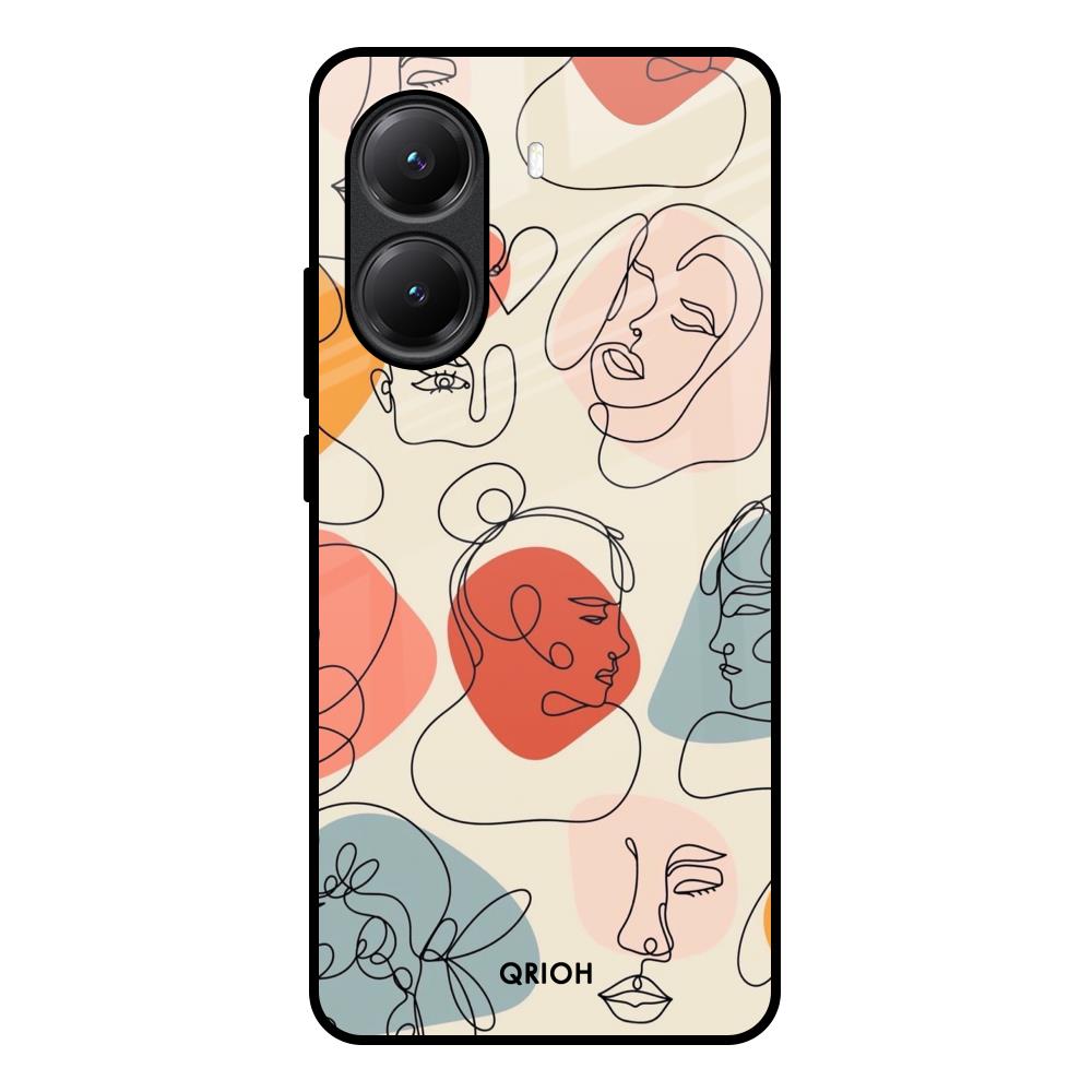 Abstract Faces Poco X7 Pro 5G Glass Back Cover Online