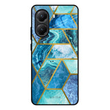 Turquoise Geometrical Marble Poco X7 Pro 5G Glass Back Cover Online