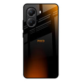 Orange Black Fusion Poco X7 Pro 5G Glass Back Cover Online