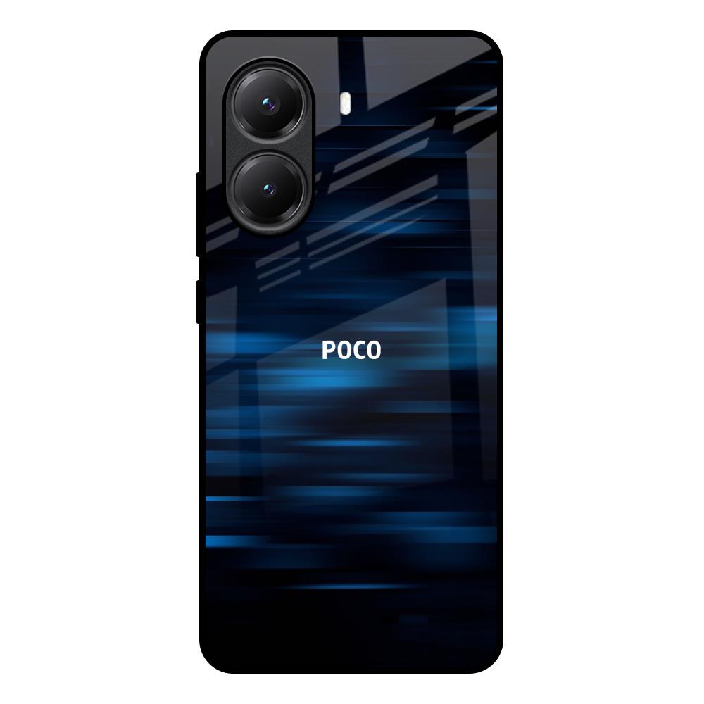 Blue Rough Abstract Poco X7 Pro 5G Glass Back Cover Online